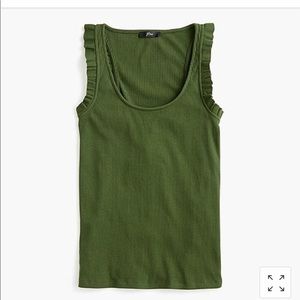 NWOT J Crew ribbed ruffle tank